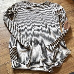 Striped Long Sleeve Top with Elbow Patches (Bin B)